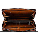 Чоловічий гаманець. Гаманець клатч чоловічий місткий портмоне Коричневий, фото 6