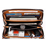 Гаманець клатч чоловічий. Місткий чоловічий гаманець портмоне Коричневий., фото 7