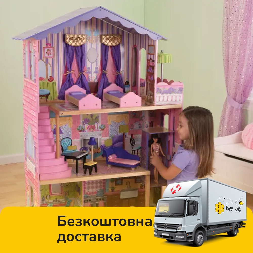 Ляльковий будиночок дерев'яний KidKraft My Dream Mansion (3 поверхи, 87х34х107 см) 65082, фото 1
