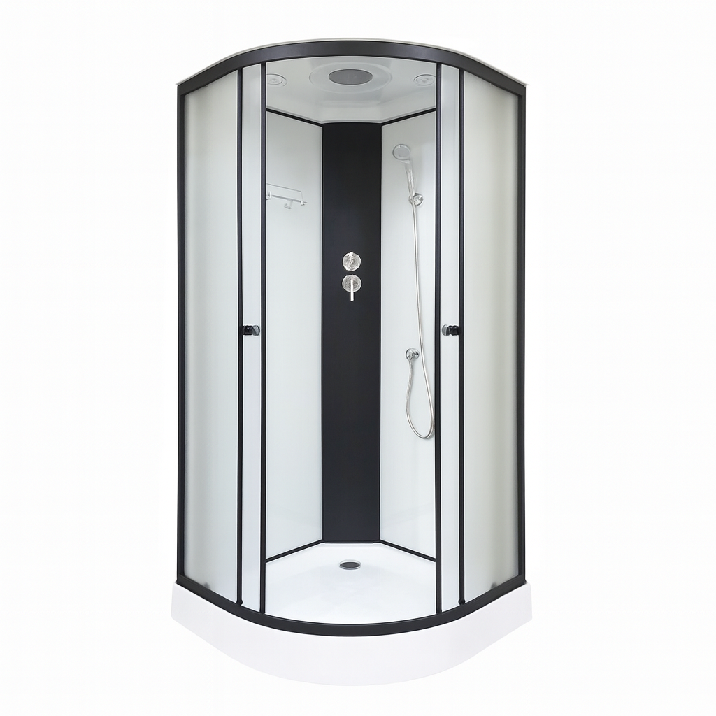 Душовий бокс KO&PO 127 F 90х90х215 см на низькому піддоні скло матове розсувні двері
