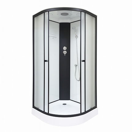 Душовий бокс KO&PO 127 F 90х90х215 см на низькому піддоні скло матове розсувні двері, фото 1