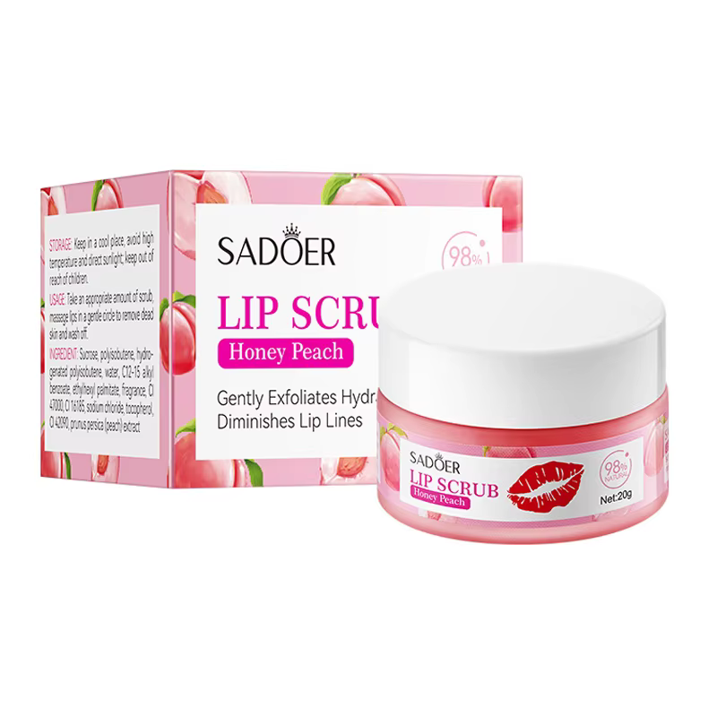 Скраб для губ SADOER Peach з екстрактом персика, зволожуючий 20 г