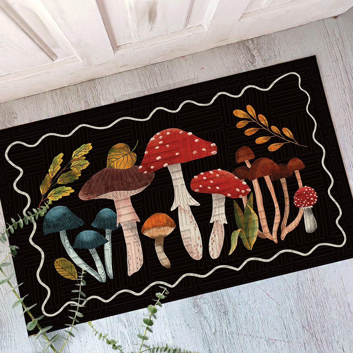 Килимок під двері в передпокій  45*75 см з принтом Гриби, фото 1