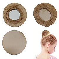 Сітка для волосся на гульку на пучок волосся d-10см для танців та гімнастики, бежева