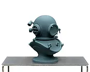 Гіпсовий бюст-скульптура "Шолом Водолаза" (синій античний), 45 см, фото 2