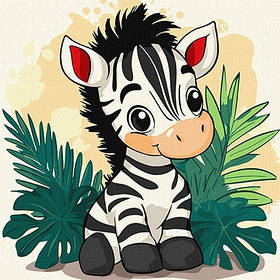 Набір для розпису по номерам 30*30см Весела зебра KHO1273