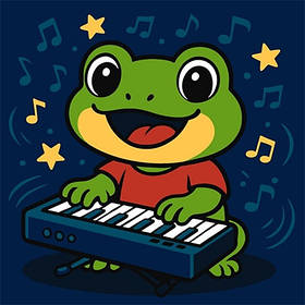 Набір для розпису по номерам 25*25см Панда з гітарою KHO1304