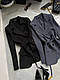 Базовий піджак стильний класичний жакет жіночий модний подовжений діловий блейзер з підплічниками під пояс, фото 7