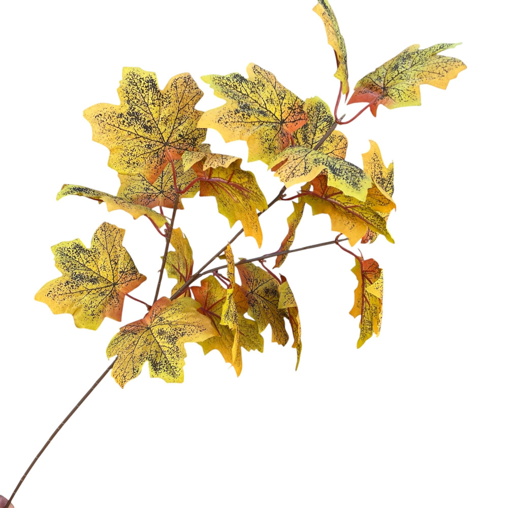 Штучна гілка листя клена 63 см, фото 1