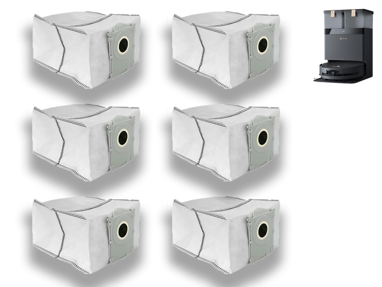 Комплект пилозбірних мішків (6 шт.) для робота-пилососа Ecovacs X8 Omni, фото 1