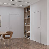 Міжкімнатні двері прихованого монтажу з алюміневим сірим торцем Smart Invisible ABWEHR (МЖД), фото 3