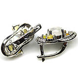 Сережки. Натуральний місячний камінь і сапфір. Срібло 925., фото 2