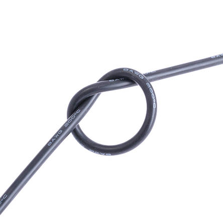 Силіконовий дріт 8AWG (8.3mm2-1650/0.08TS) чорний, 1 м, фото 2