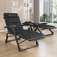 Розкладне крісло шезлонг садовий + матрац FCB-S07PM