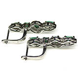 Сережки. Натуральний смарагд. Срібло 925., фото 2