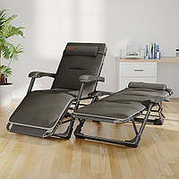 Розкладне крісло шезлонг садовий з подушкою WCG FCB-S06PС