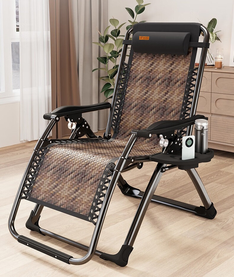 Розкладне крісло з ротанга шезлонг садовий Zero Gravity WCG S-9