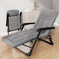 Розкладне крісло шезлонг садовий з подушкою WCG FCB-S08