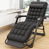 Розкладне крісло шезлонг садовий з подушкою WCG FCB-S06PP