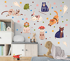 Вінілова Наклейка Набір Halloween коти розмір листа 1100 х 500 мм, глянсовий