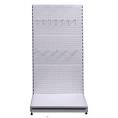 Перфорований стелаж 1450*750 мм, приставний торговий стелаж, стелаж з перфорацією, стелаж для гачків, стелаж для інструментів