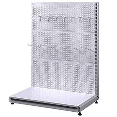 Перфорований стелаж 1450*1200 мм, приставний торговий стелаж, стелаж з перфорацією, стелаж для гачків, стелаж для інструментів