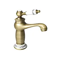 Змішувач для раковини 19×12 см ROBOTA Металевий матовий змішувач для раковини з візерунками