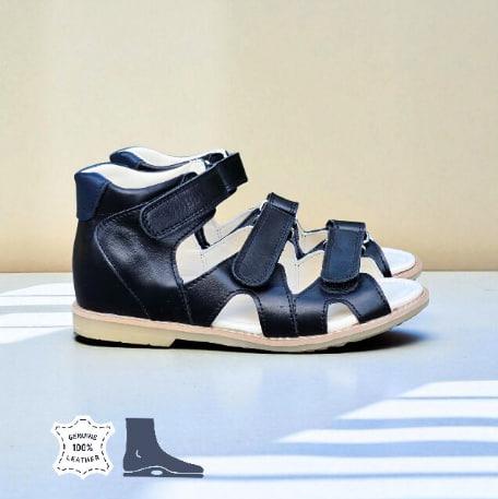 Дитячі підліткові шкіряні ортопедичні босоніжки з супінатором на липучках 31 розмір, фото 1