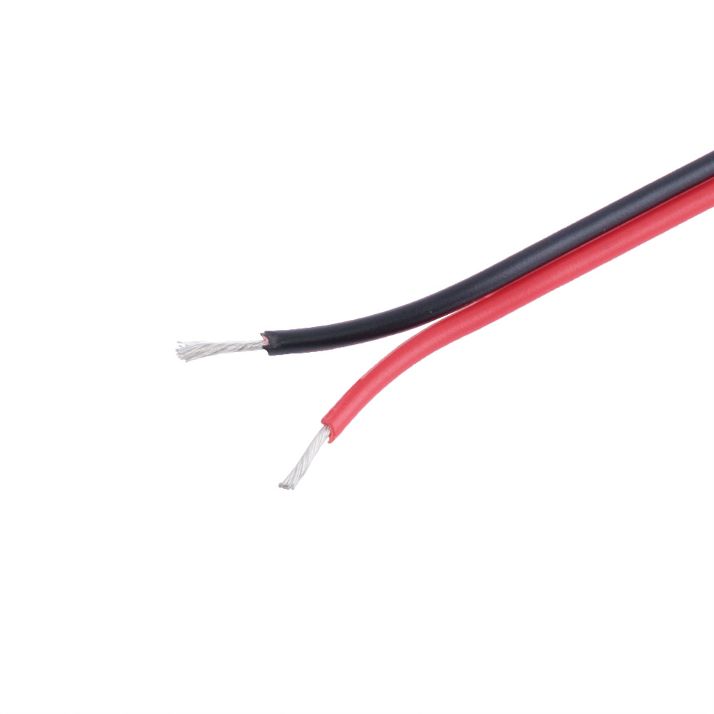 Дріт живлення плоский 2-жильний 22 AWG (PVC, 17/0.14/TS) чорний + червоний, 1 м