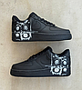Кросівки Nike Air Force 1 Low х Comme des Garçons Supreme чорні жіночі чоловічі, фото 2