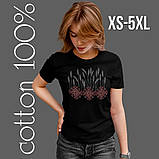 Футболка унісекс Stedman з принтом ОРНАМЕНТ З КОЛОСКАМИ XS чора, фото 3