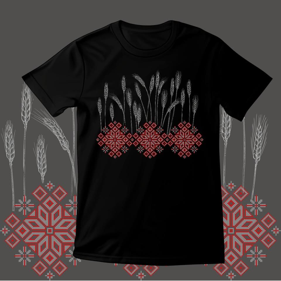 Футболка унісекс Stedman з принтом ОРНАМЕНТ З КОЛОСКАМИ XS чора, фото 1