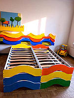 Дитяче ліжко Монтессорі Економ-1 120×60×20 см Штабельоване ЛДСП Кольорові (на ваш вибір)