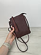 Шкіряна сумка для телефону на ремінці С02-КТ-3079 Бордова, фото 8