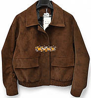 Куртка бомбер жіноча стильна коричнева