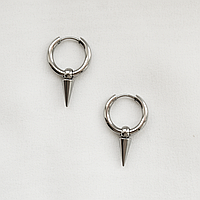 Унісекс сережки кільце з шипом мінімалізм сережки панк стиль сріблясті сережки-кільця з підвісками шипів альт сережки для підлітка