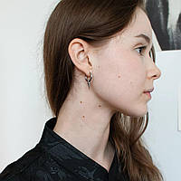 Срібляста сережка з підвіскою шипа унісекс сережка ретро стиль химерна сережка-конго з шипом повсякденна сережка мінімалістична