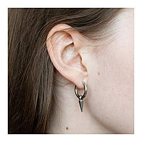 Унісекс сережка кільце з шипом базова сережка кежуал стиль срібляста сережка-кільце з підвіскою шипа сучасна сережка молодіжна