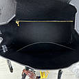 Шкіряна сумка тоут із ручкою 35см / золота фурнітура КТ-835-35 Чорна, фото 9