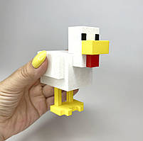 Декор Finding Персонаж курка моб з Майнкрафта Minecraft пластиковий Білий жовтий 9 см х 7.2 см х 4.8 см