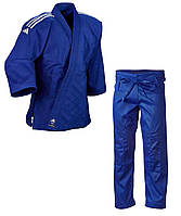 Кімоно для дзюдо Adidas серії Club з срібними смугами на плечах | синє | Adidas J350BP