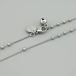 Браслет на ногу Санторіні 56022 ширина 2.5 мм позолота Біле Золото довжина 26