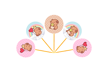 "Капібара" - Топпери (упаковка 8 шт)