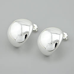 Сережки гвоздики Напівмісяць 56019 розмір 28х23 мм вага 10.2 г позолота Біле Золото