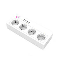 Розумний мережевий фільтр 1DAL Wi-Fi подовжувач з USB, 4 гнізда + 4 виходи USB (JX-EU30)