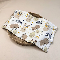 Пелюшка тепла "Ведмедики з веселками" фланель (байка) велика 90*100 см, 1 шт