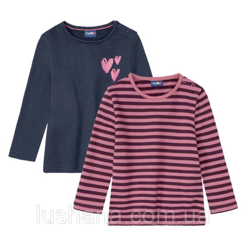 Набір дитячих утеплених кофт лонгслів lupilu на дівчинку р.86-92, фото 1