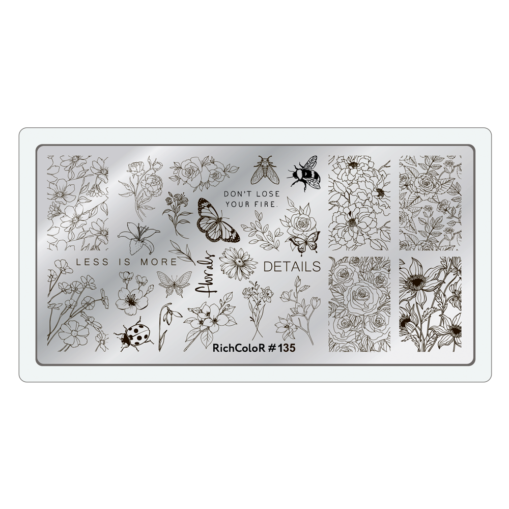 Пластина для стемпінгу RR-135 на пластиковій основі, фото 1