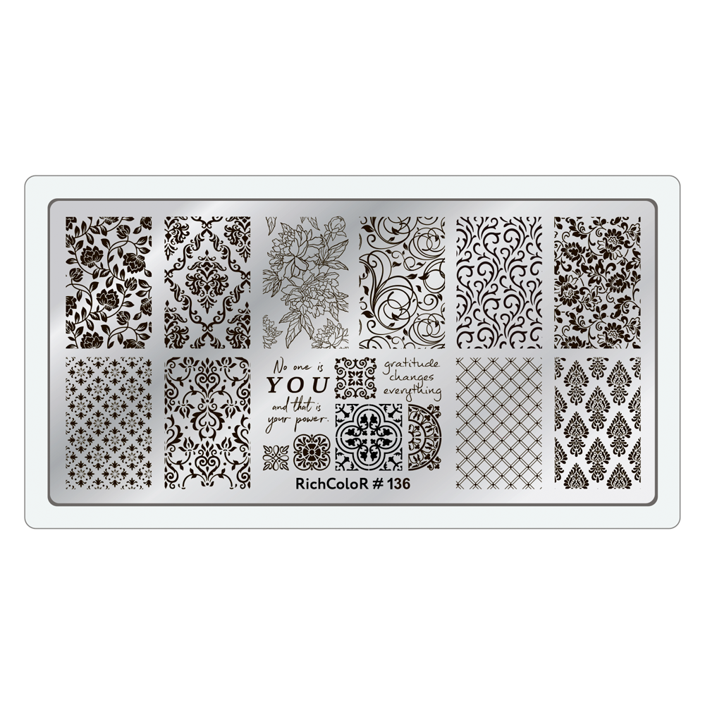 Пластина для стемпінгу RR-136 на пластиковій основі, фото 1