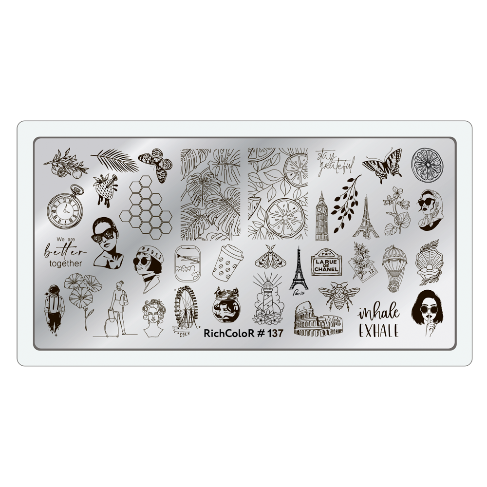 Пластина для стемпінгу RR-137 на пластиковій основі, фото 1